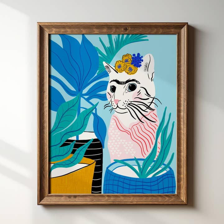 "Frida Cat-lo" 8" x 10" Giclée Art Print for wholesale by Tara Reed