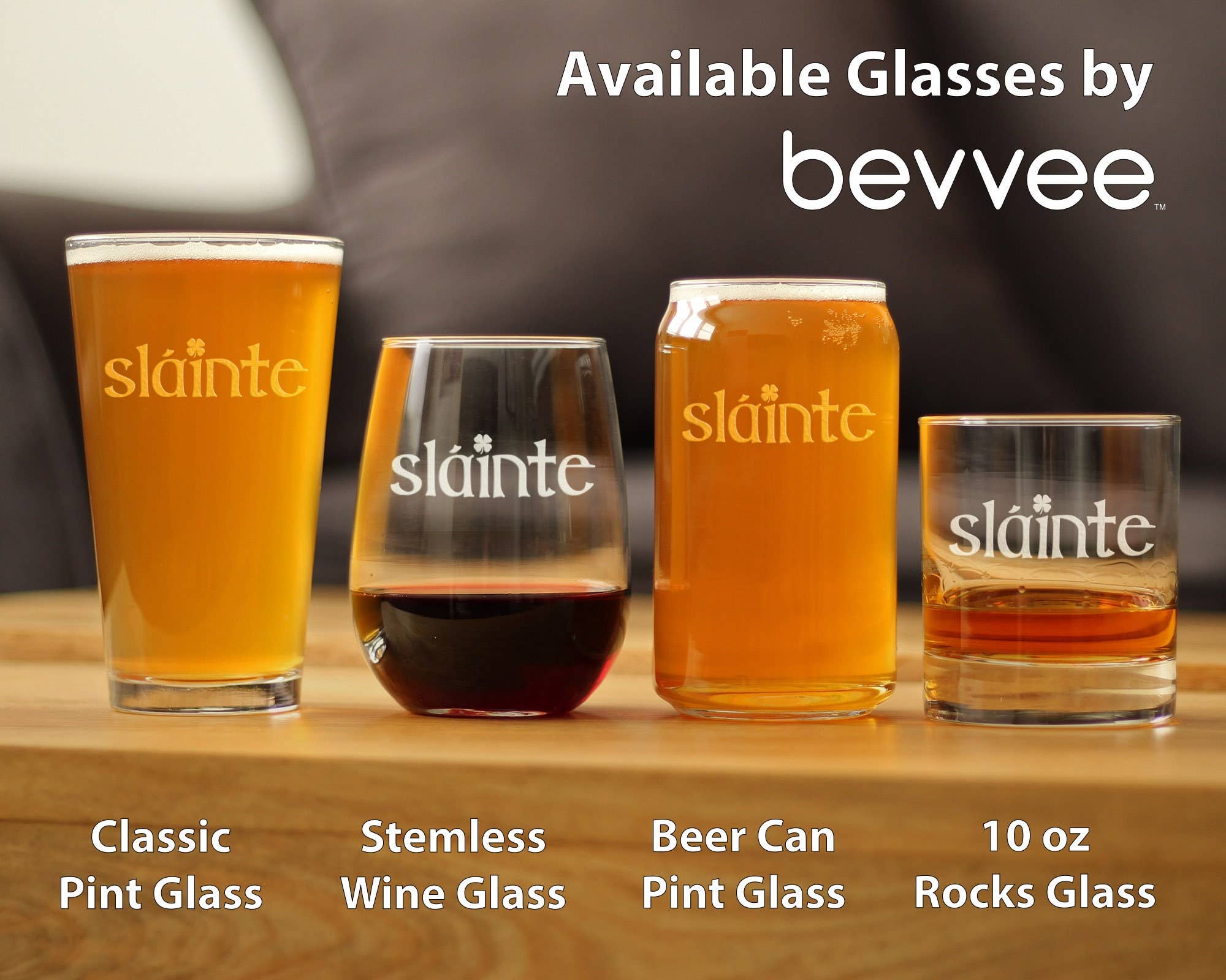 bevvee - Wholesale Beer Glass/Mug - Cheers Irish Slainte Pint Glass for Beer St. Patricks Gifts4