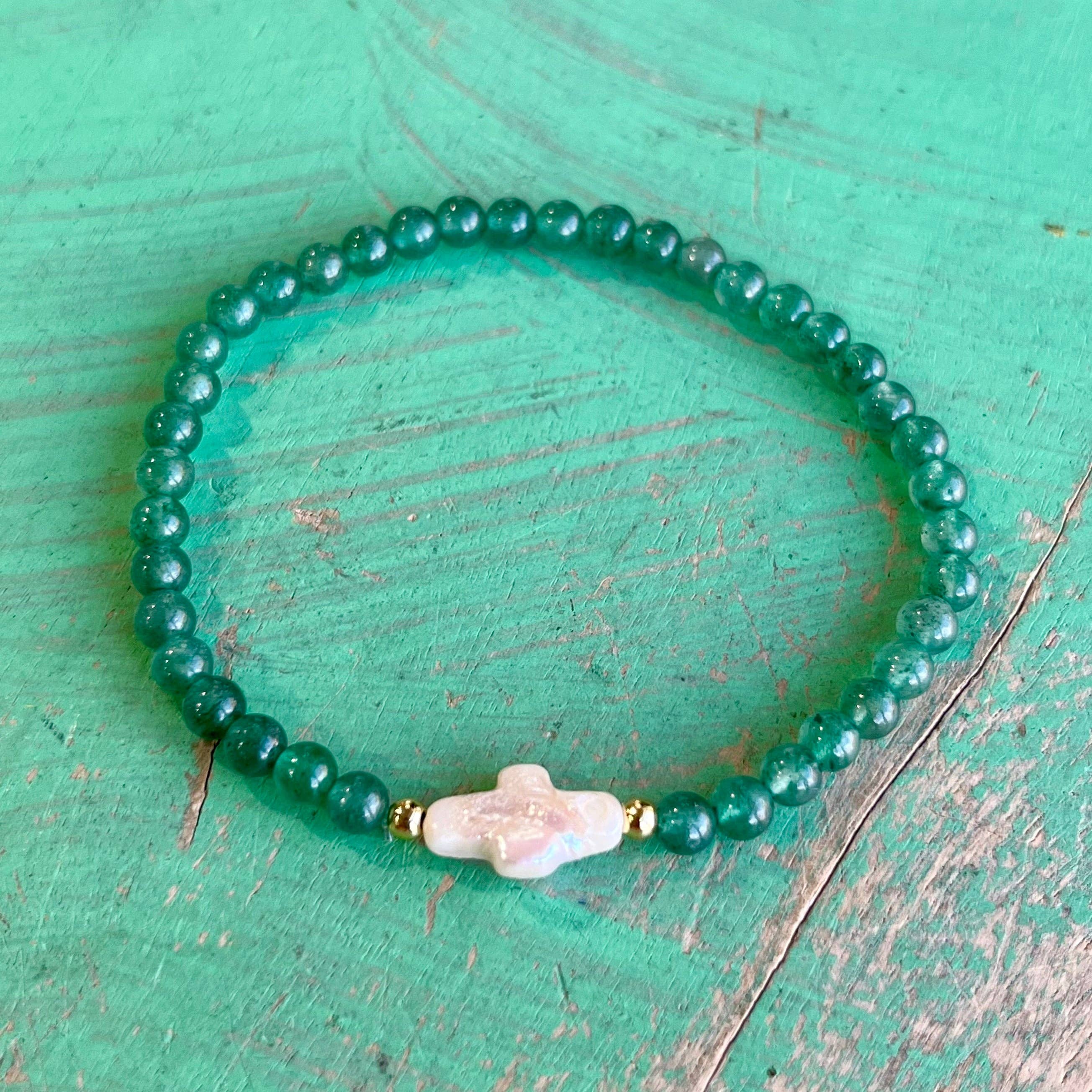 Love and Honor Jesus LLC - Wholesale Beaded Bracelet - Natural Stone Freshwater Pearl Cross Bracelet6