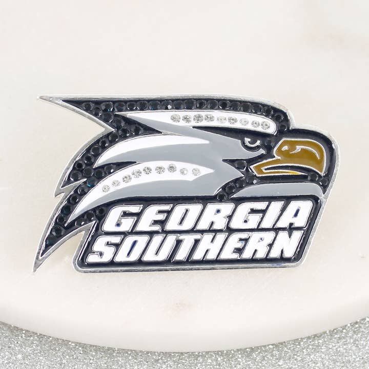Georgia Southern Crystal Logo Pin for wholesale by Seasons Jewelry