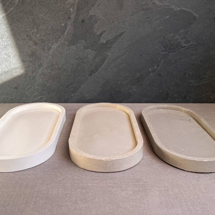 Minimal Loot Design - Wholesale Jewelry Dish - Oval Concrete Tray, Jewelry Holder, Vanity Tray, Cement Tray, Coffee Table Tray, Decorative Tray, Jewlery Tray, Bathroom Tray, Minimalist7