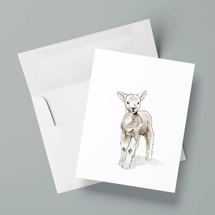 Baby Sheep / Blank Greeting Card for wholesale by Kasey Melissa Art