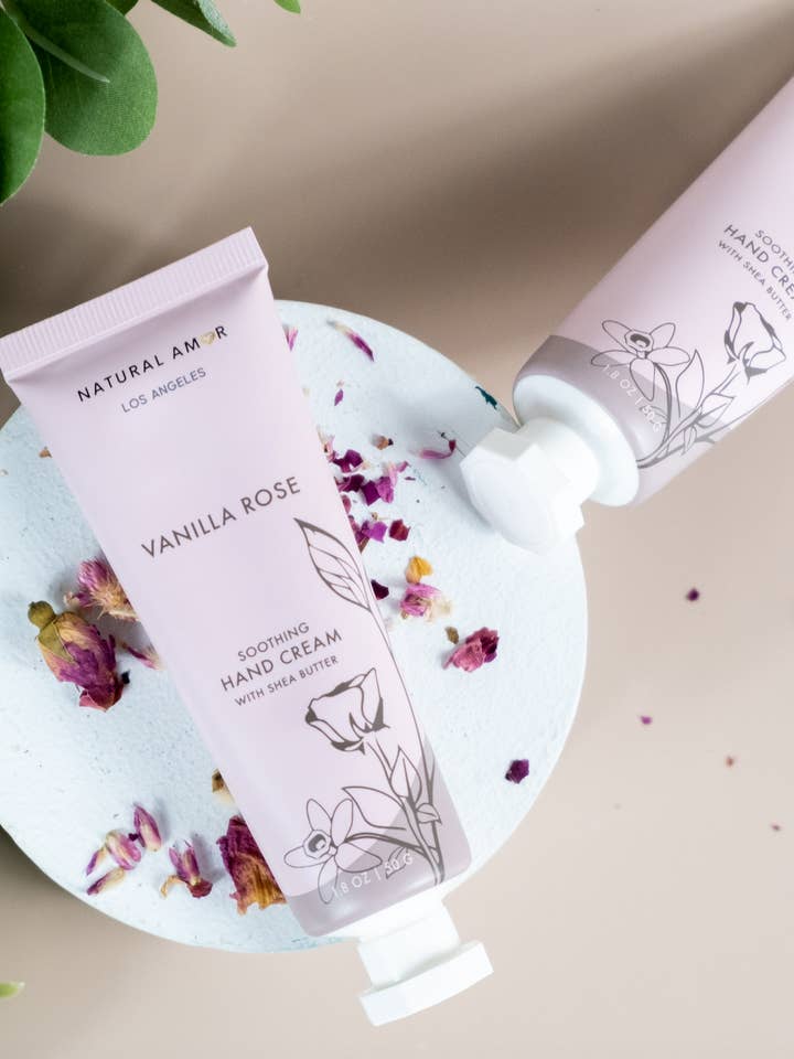 Rose Vanilla Hand Cream, enriched with shea butter and other Purchase Wholesale amore. Free Returns & Net 60 Terms on Faire trending on Faire.