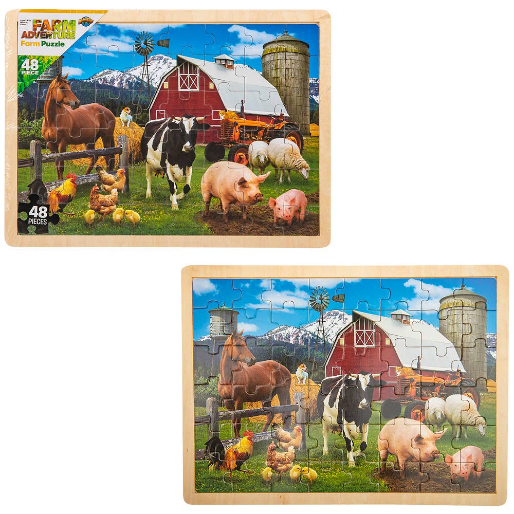 The Toy Network - Wholesale Puzzle - Kids - (T) 15.75" x 11.75" 48PC FARM PUZZLE2
