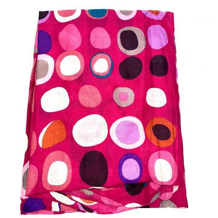 LINETA – wholesale Scarf – Women's – HH-213 Scarf with round pattern print11