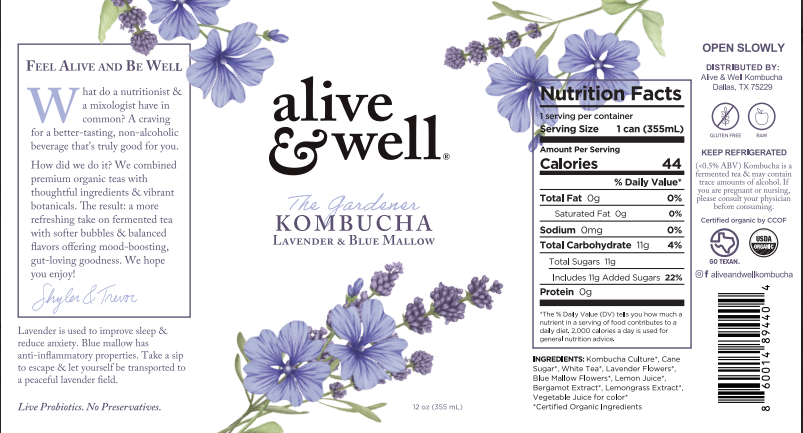 Alive & Well Kombucha - Wholesale Kombucha - Lavender & Blue Mallow - Alive & Well Kombucha Organic6