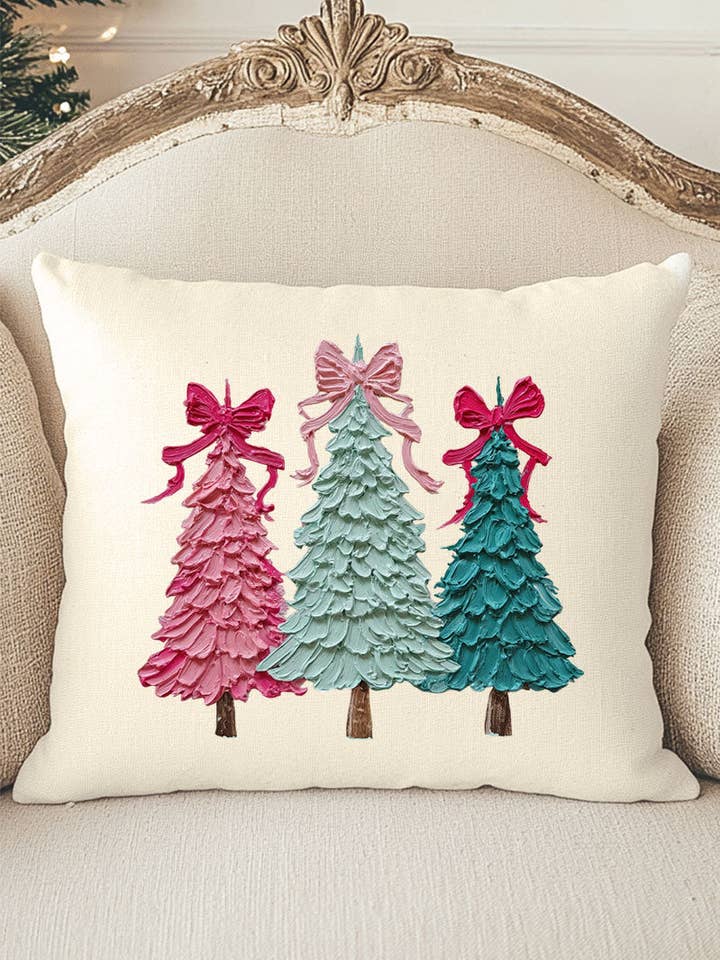 Housse de Coussin Décorative Trio d'Arbres Peints pour la vente par Wholesale Accessory Market