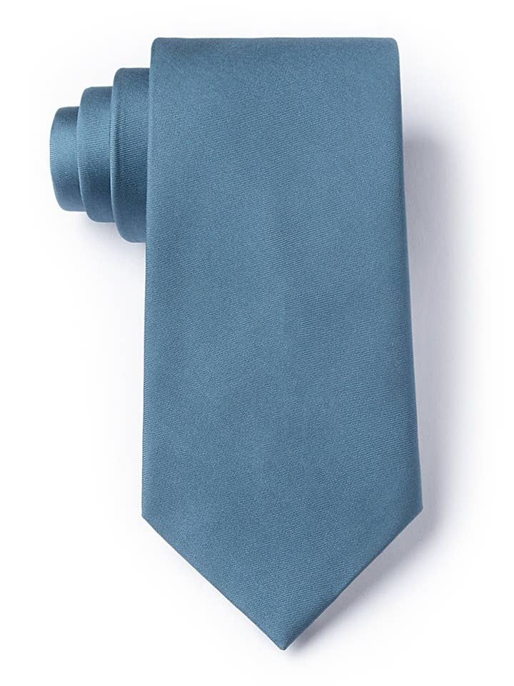 Cravate Extra Longue Ardoise par Essentials par Alynn - Slate Soie pour la vente par Alynn