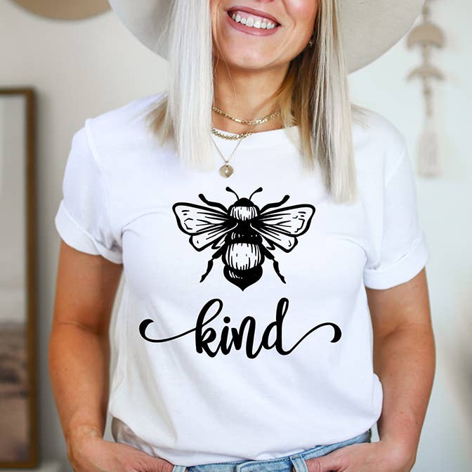 Bee Kind T-Shirt Kindness Matters Positivity Bees Tee Shirt for wholesale by Zoe Creative Co