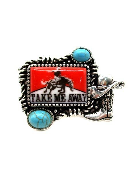 Western Cowboy Portrait Cuff Ring for wholesale by Snowing West