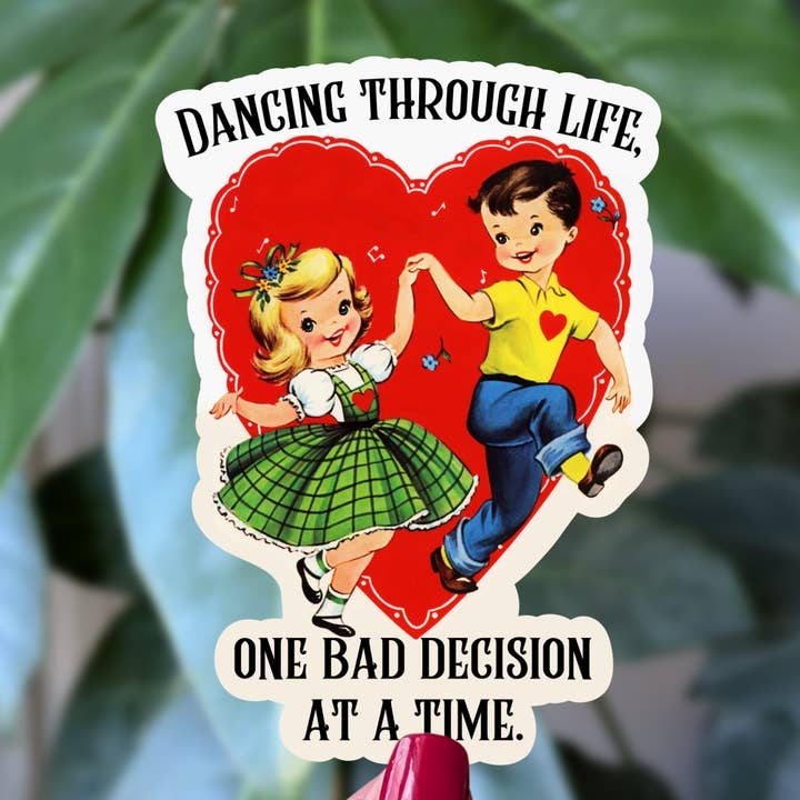 Retro vintage aesthetic valentines day dark humor sticker for wholesale by Moonlit Creations