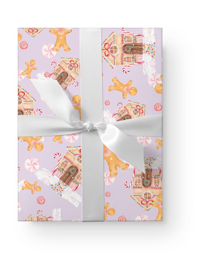 Gingerbread House Gift Wrap for wholesale by Ellen Walsh Designs