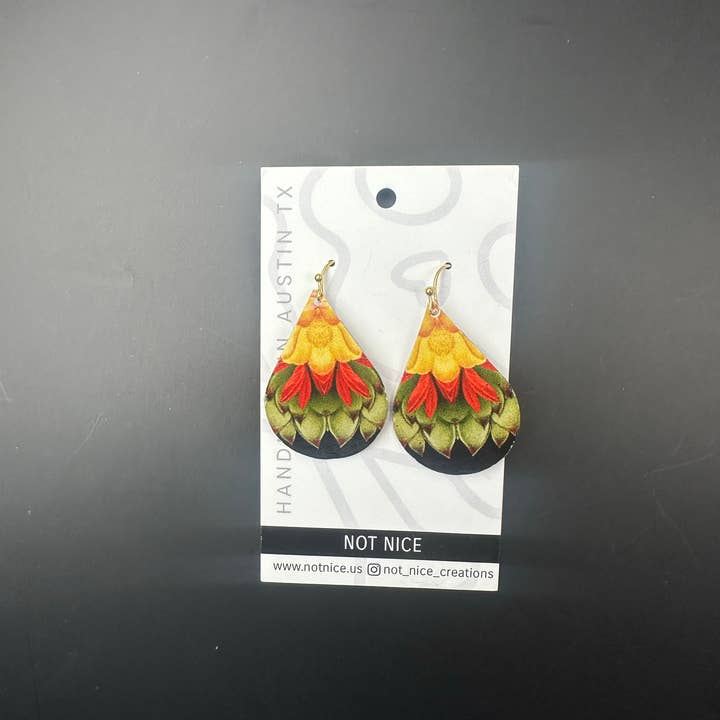 Not Nice - Wholesale Dangle Earrings - Mixed Set of 12 Upcycled Craft Beverage Can Dangle Earrings5