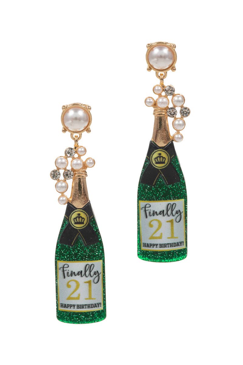 Designature New York – wholesale Hängande örhängen – Champagneformade 21-årsdag örhängen i harts2