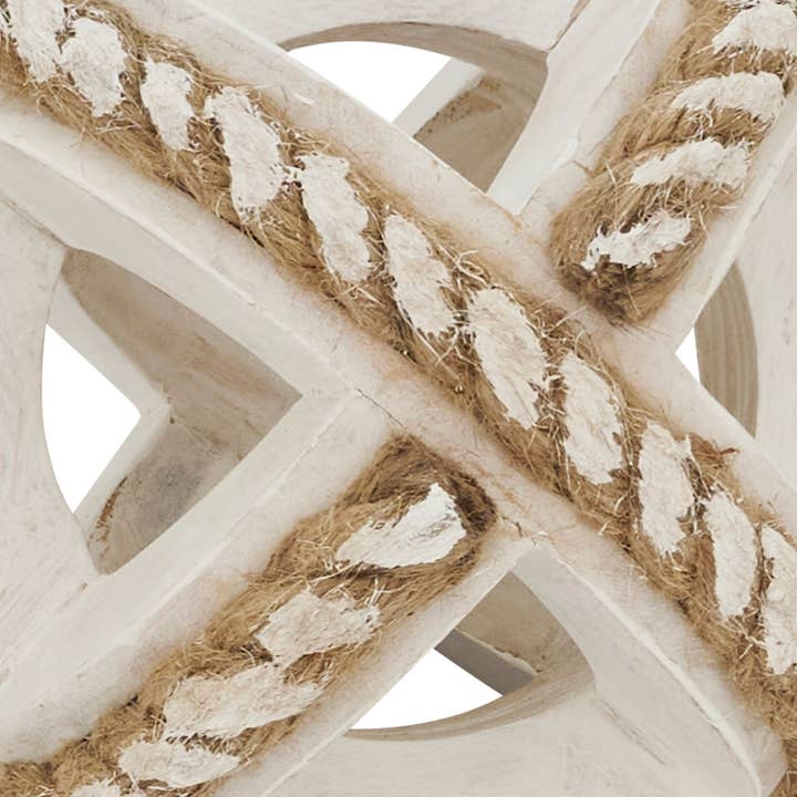 Saro Lifestyle - Wholesale Decorative Tabletop Object - Natural Wooden Rope Decorative Orb12