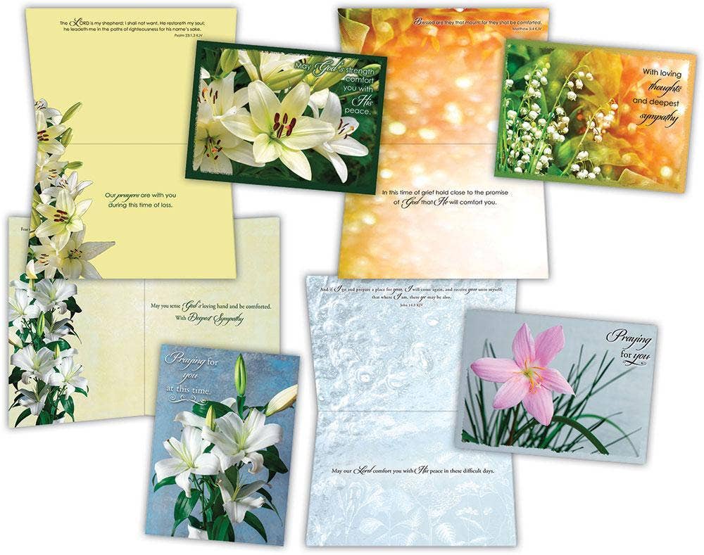 Crown Point Graphics - Vente Carte de condoléances - Sympathy - Lilies - Assortiment de cartes de condoléances Boîte de 120