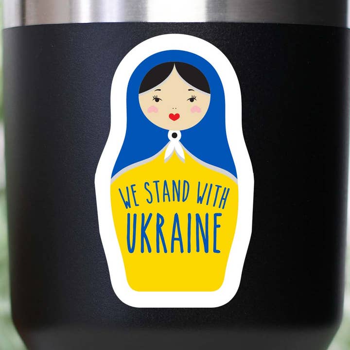 We Stand With Ukraine Nesting Doll Sticker for wholesale by Sights Ink