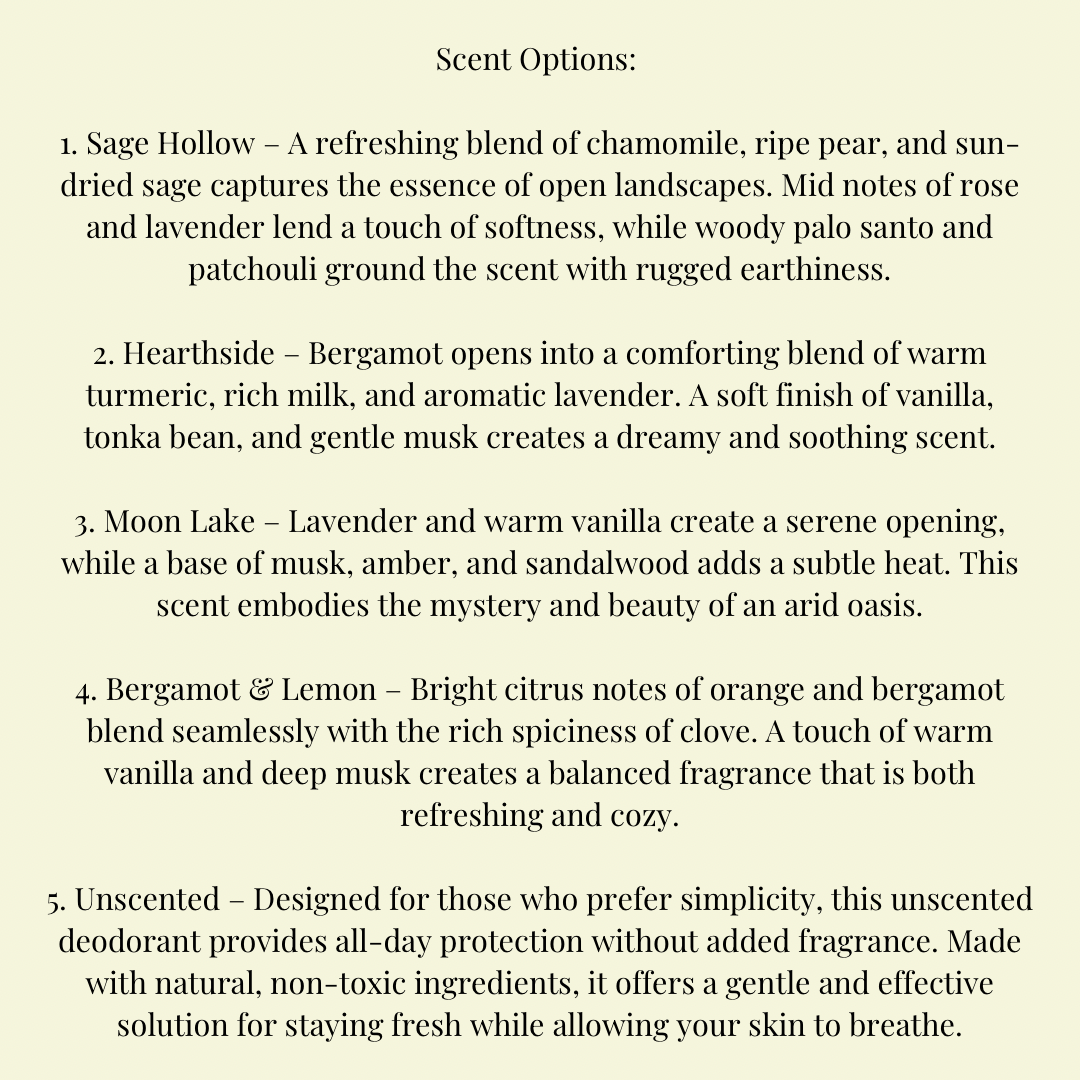 Nature’s Scent Co - Wholesale Deodorant - Unisex - All Natural Deodorant | Aluminum Free, "No Label"  Available2