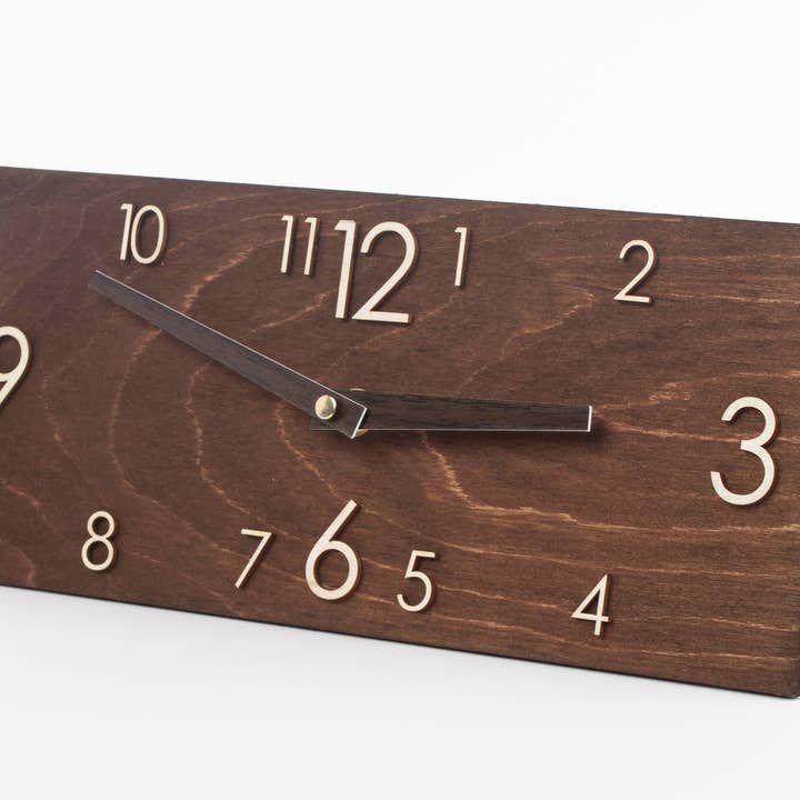 PromiDesign – Relógio de parede por atacado – Relógio de parede retangular de madeira2