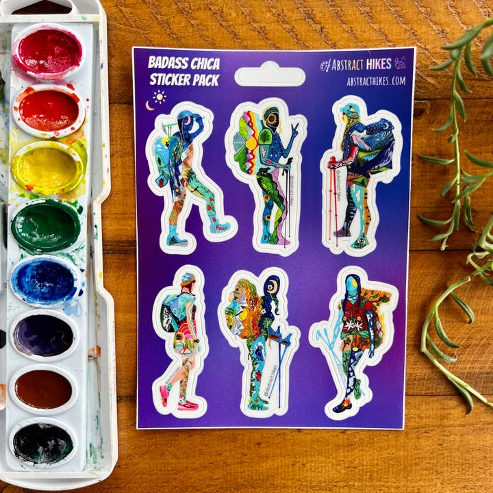 Abstract Hikes - Wholesale Sticker - Hiking Sticker: Badass Chica Sticker Pack Mini size2