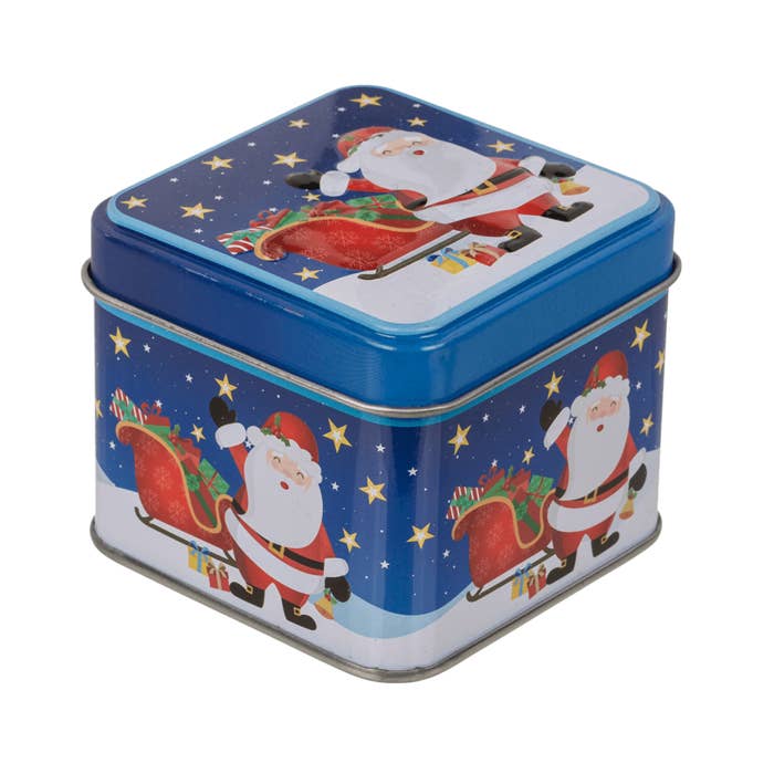 Out of the blue KG - Wholesale Geschenkdoosje - Vierkante blikken doos, kerst,
