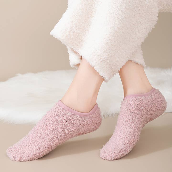 AK Brand - Wholesale Sock Slippers - Women's - Fuzzy Grip Socks Low Cut Non-Slip Soft Lounge Slipper Socks22