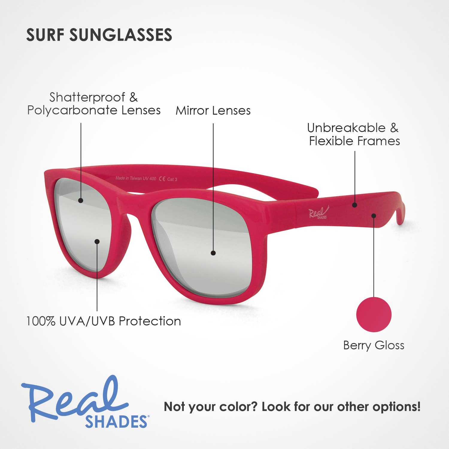 Real Shades - Wholesale Sunglasses - Kids - Surf Flexible Frame Sunglasses for Toddlers 2+12