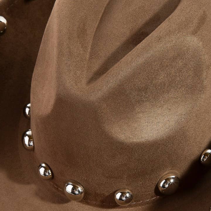Collections by Fame Accessories - Wholesale Fedora - Women's - Western Ball Studded Trim Cowboy Hat1