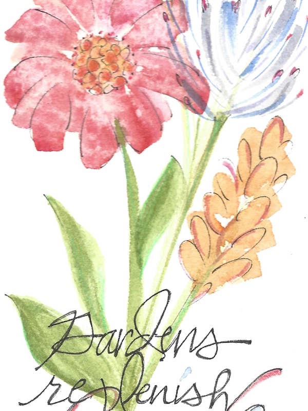 Gardens Replenish Bookmark packaged with Harney Teabag for wholesale by Credo Designs LTD