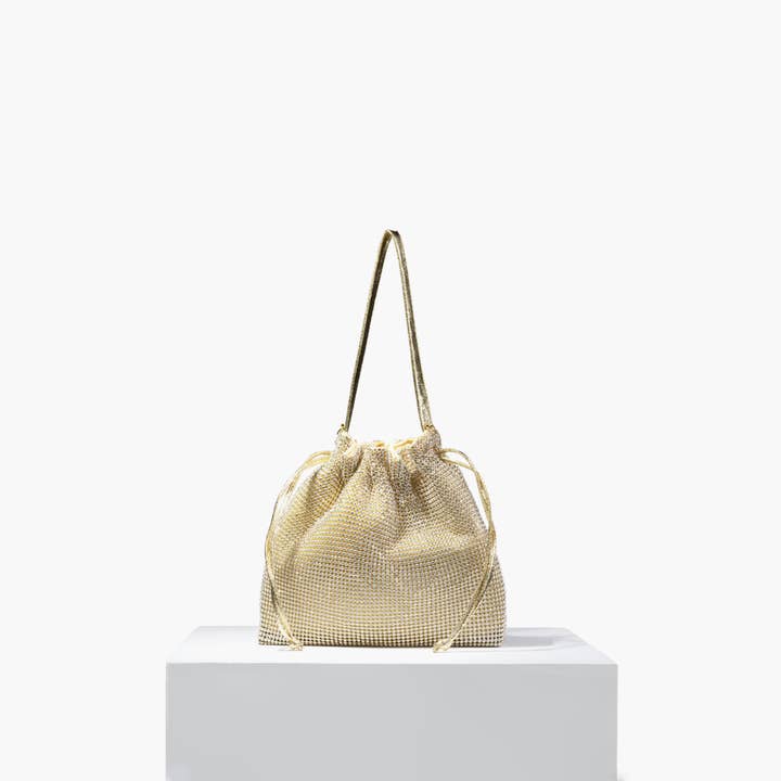 Like Dreams - Wholesale Crossbody Bag - Women's - Last Call Rhinestone Clutch Drawstring Purse Sparkle3