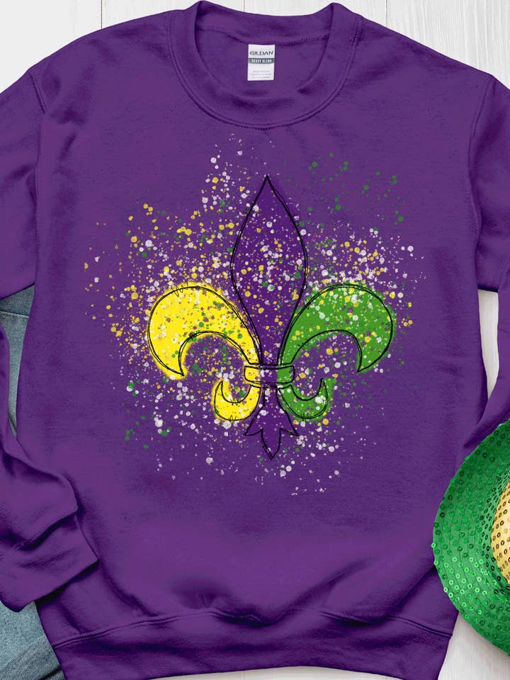 Mardi Gras Fleur De Lis Faux Glitter Bling New Orleans for wholesale by A Blessed Texas Mess Boutique