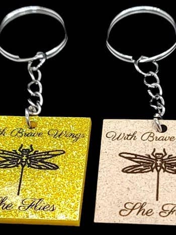 Portachiavi con libellula per la vendita all'ingrosso da parte di Kristi's Keepsakes