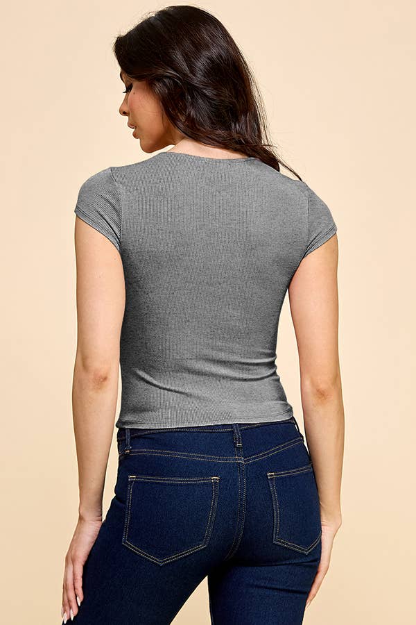 Heart & Hips – wholesale Knit top – Women's – RT53909A - DOUBLE LINED CREW NECK TOP17