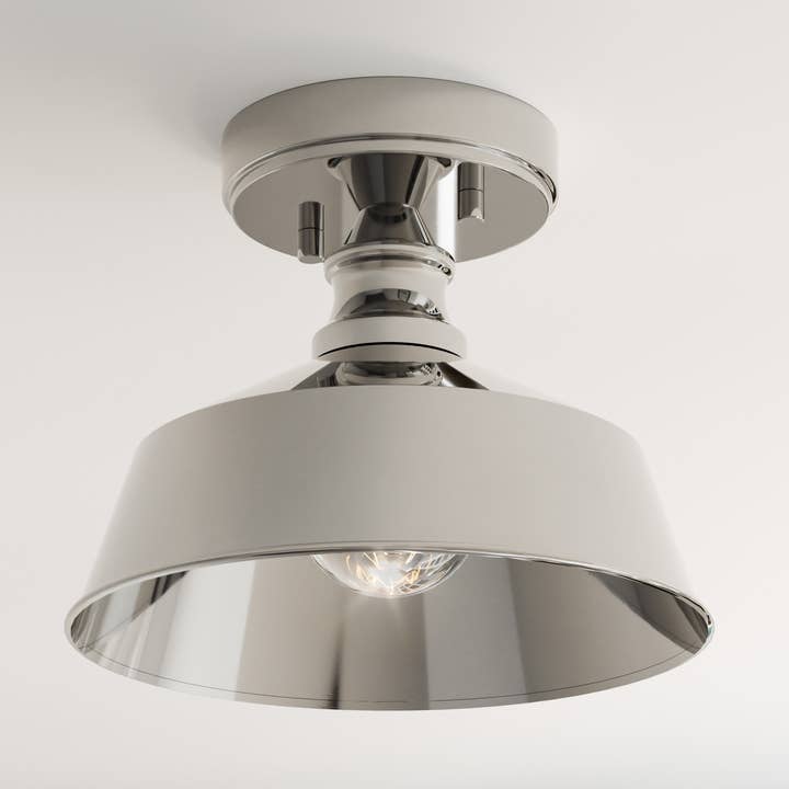 Brio Lighting - Wholesale Chandelier/Hanging Light - Sale - Bola 1-Light Nickel Semi Flushmount Ceiling Light0