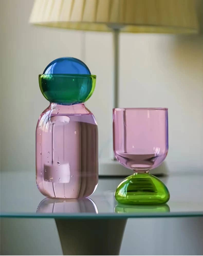 IVORE.GROUP (We cover All Import duty) - Wholesale Carafe - Modern Colorful Art Glass Water Carafe & Cup | Pitcher7