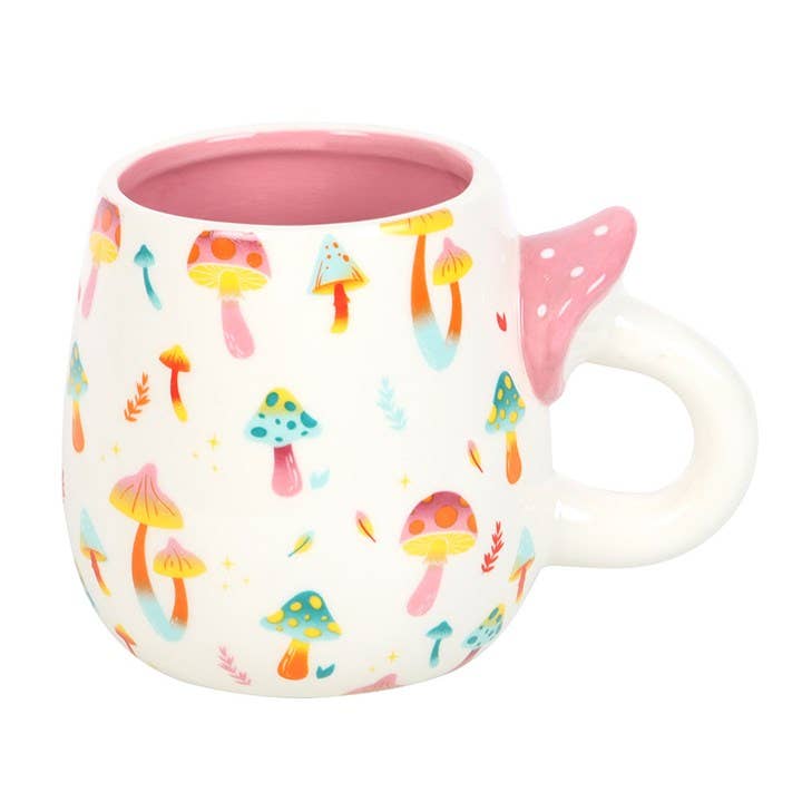Something Different Wholesale - Wholesale Coffee Mug - Funky Fungi Print Mug with Mushroom Handle3