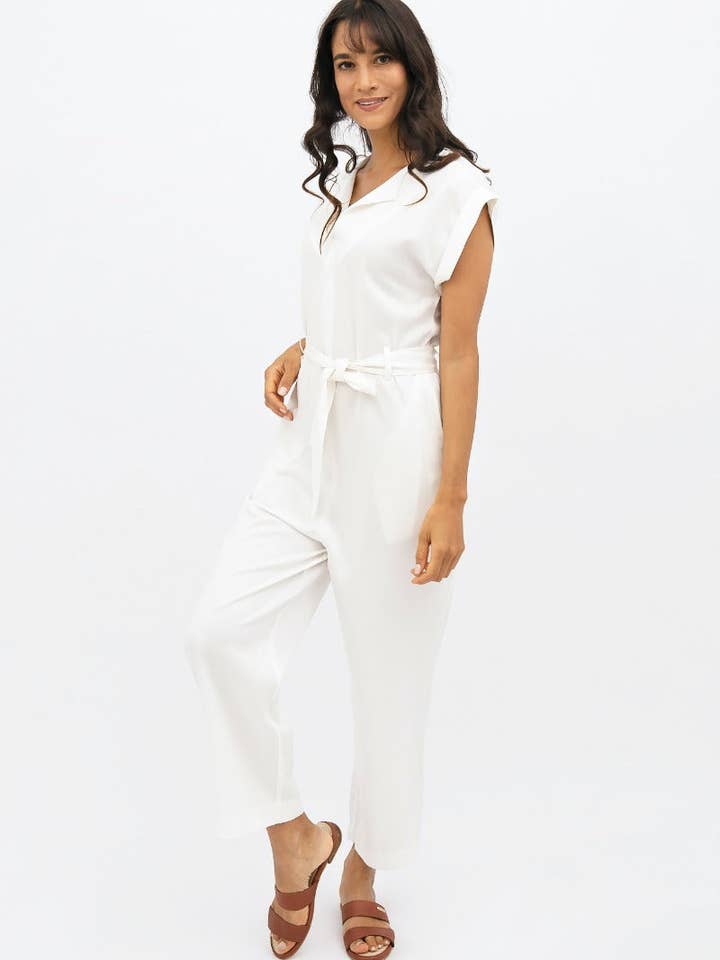 Dakar DSS - Straight Leg Jumpsuit -Porcelain for wholesale by 1 People