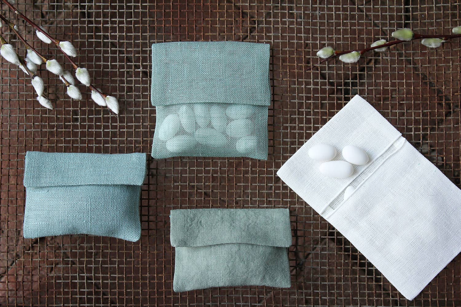 Giardino Segreto - Wholesale Gift Bag - Linen gift bag with flap for guests - PIUMA0