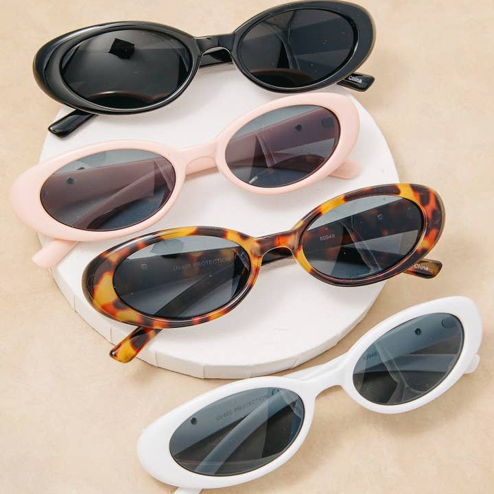ASSORTED Acetate Frame Oval Sunglasses Set for wholesale on Faire