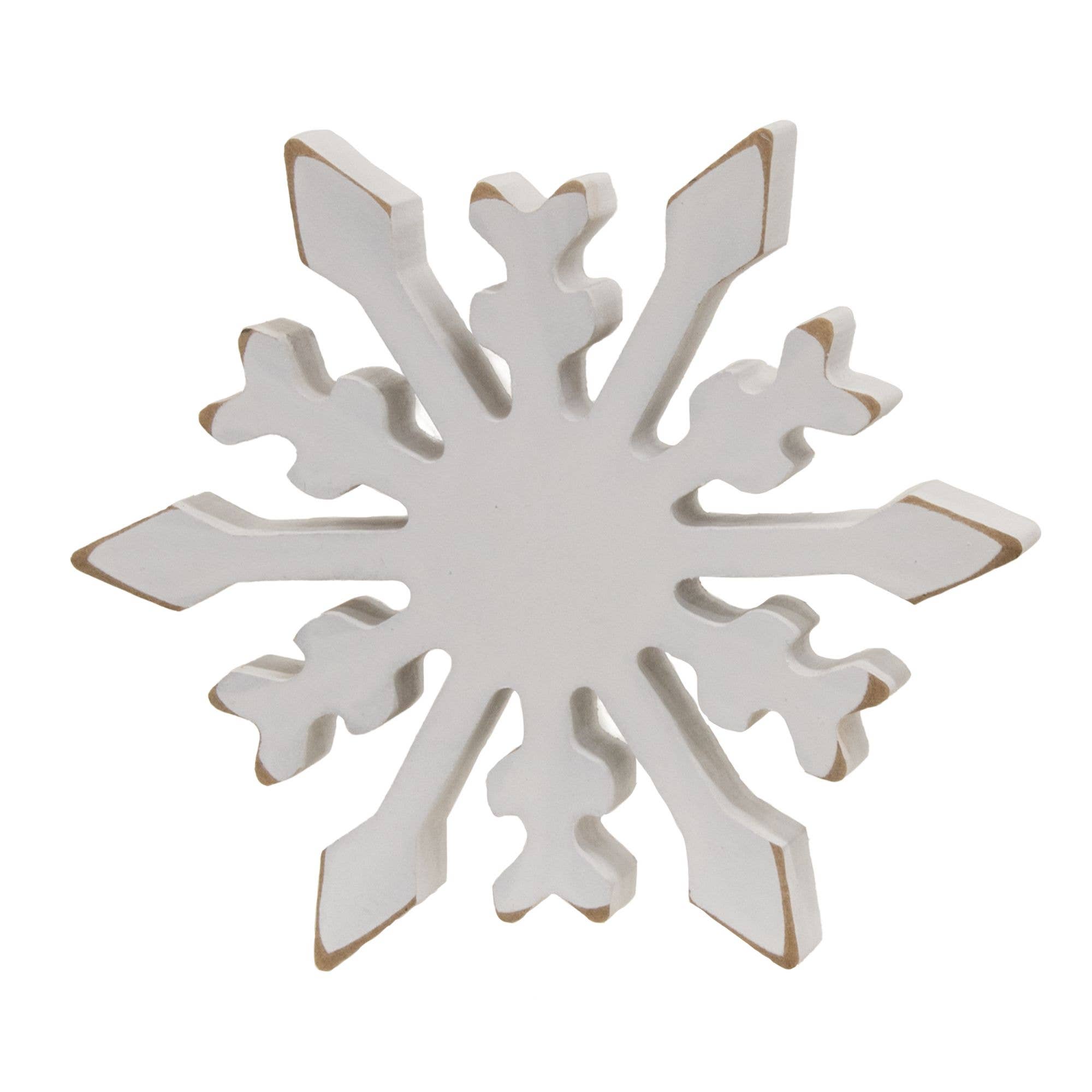 Col House Designs - Wholesale Christmas Decoration - 3/Set, Distressed Chunky Wooden Snowflake Sitters2