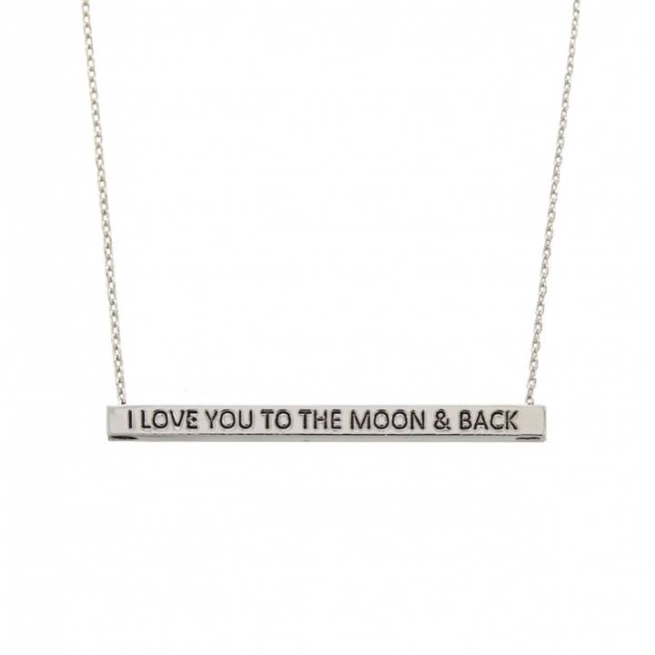 0011 PREMIERE – wholesale Pendant/charm necklace – FR3079 I LOVE YOU TO THE MOON & BACK_3D Message Bar Necklace