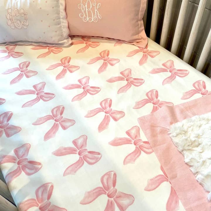 Liz And Roo - Wholesale Bedding Set - Kids & Baby - Bows 6-pc. Crib Bedding Set