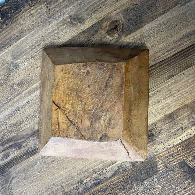 Natural Petite Wood Square Bowl for wholesale on Faire