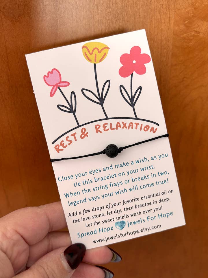 Aromatherapy Lava Stone Wish Bracelet Self Care Relax for wholesale by Jewels For Hope