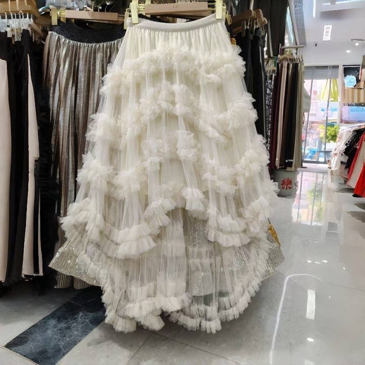 ShieldChic - Wholesale Skirt - Women's - Polyester Tulle Flounce Puff Skirt Paneled4