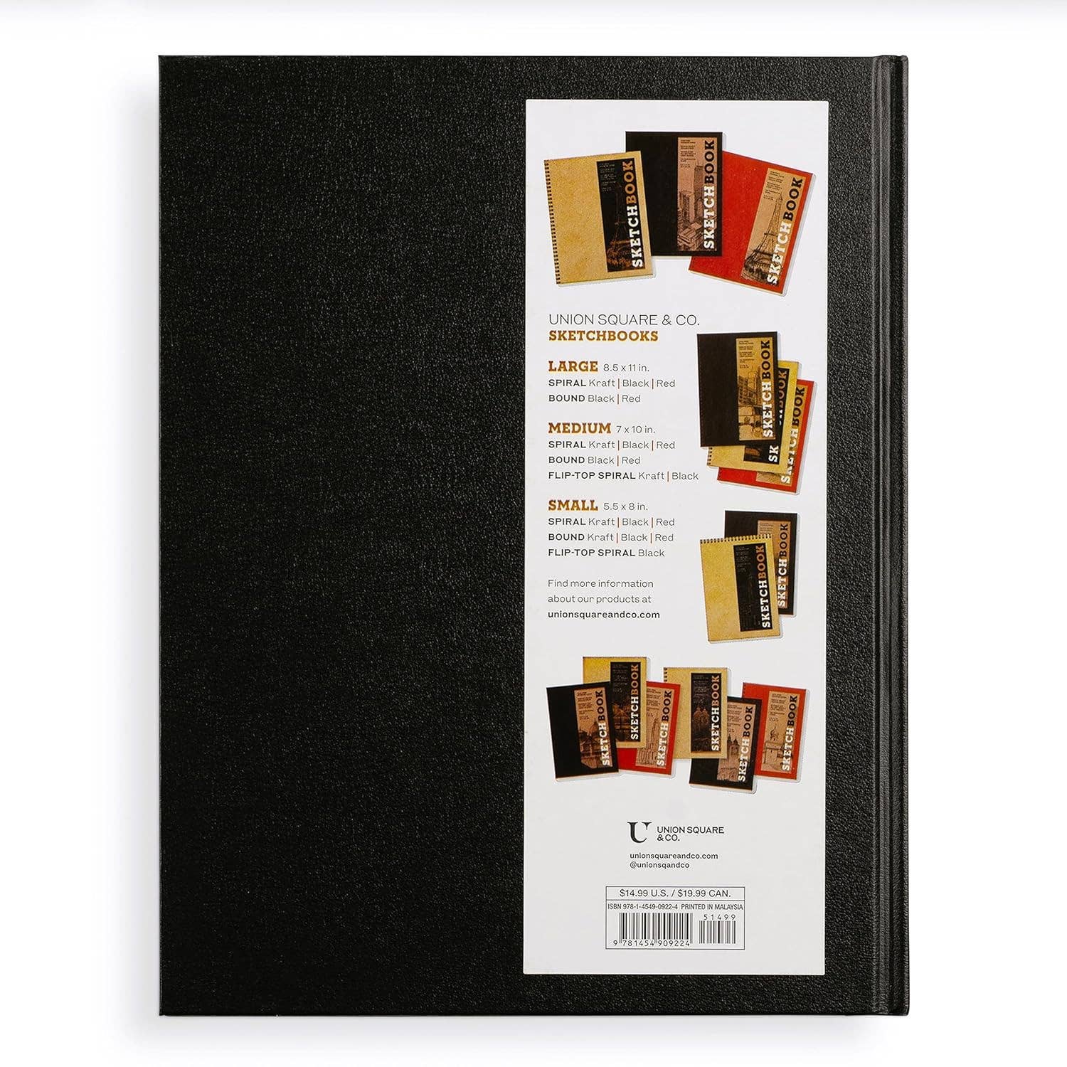 Hachette Book Group - Wholesale Sketchbook/Sketchpad - Large Sketchbook 8.5 x 11" - Basic Bound (Black)2