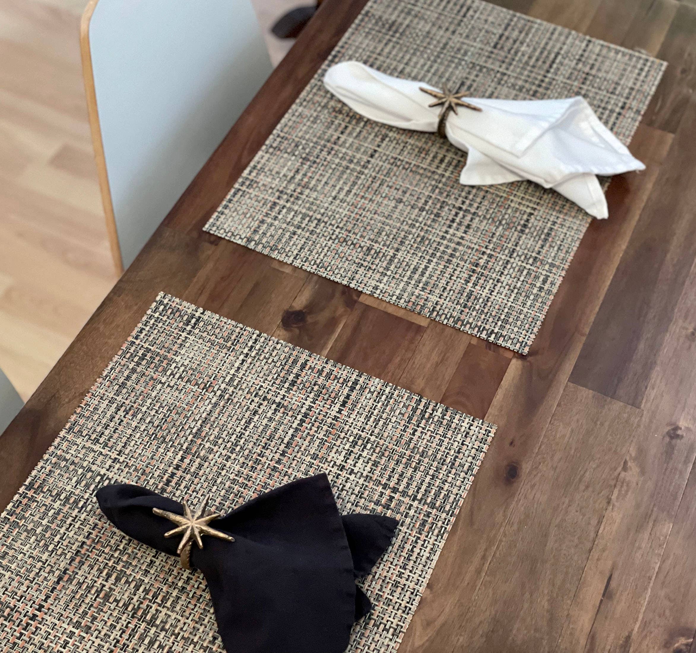 Zeckos - Vente Rond de serviette - Ensemble de 6 serviettes modernes en fonte dorée Starburst du milieu du siècle5