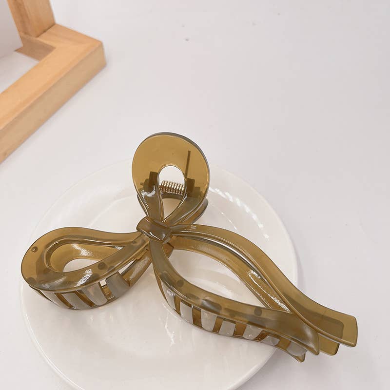 Little Trendy - Wholesale Hair Clip - Women's - Ribbon jelly bow knotted hair clip claw butterfly hairbow8