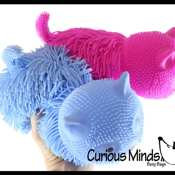 Curious Minds Toys - Wholesale Fidget Toy - Kids - 1 Shaggy Cat Large 7" Puffer Ball - Sensory Therapy Fidget S