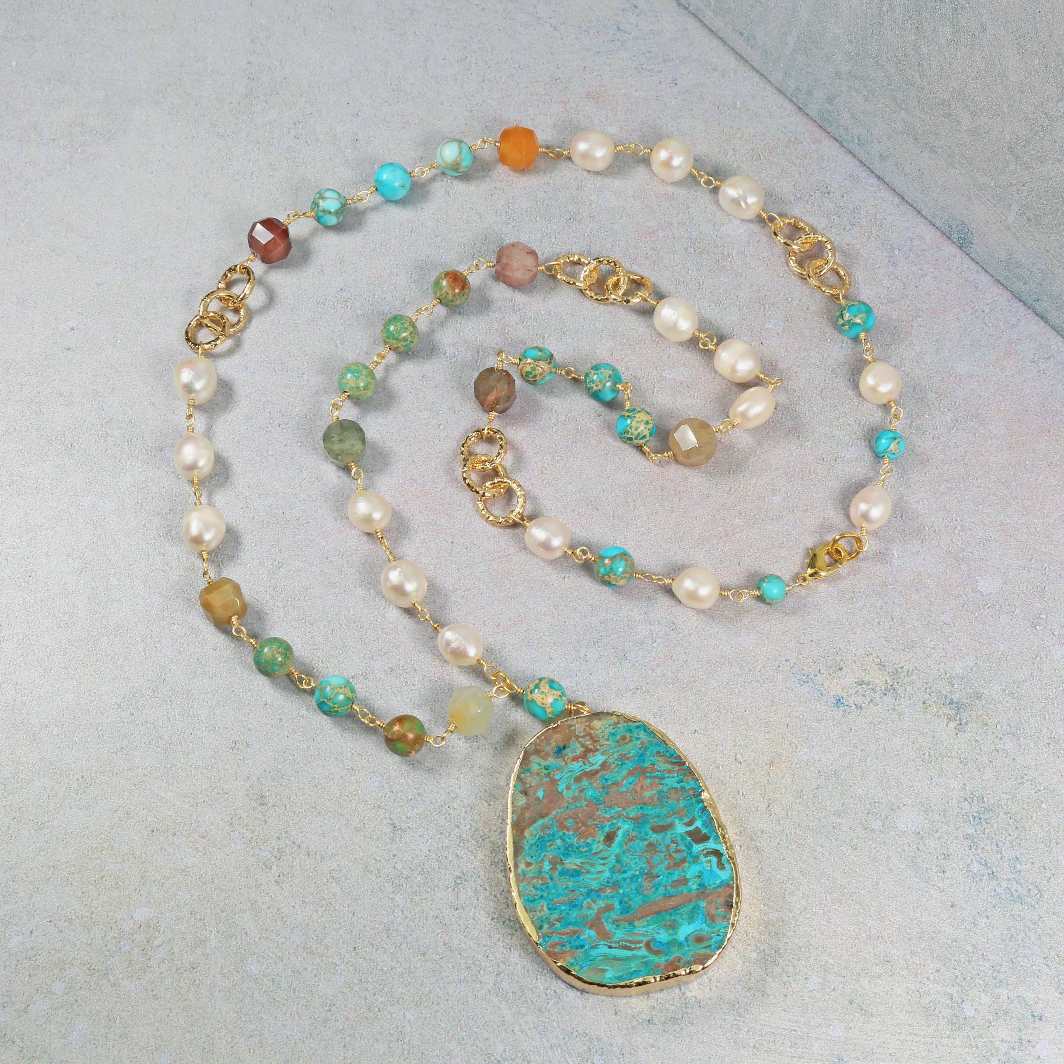 IST Jewelry – Colar pingente/pendente por atacado – Colar Pendente Geo Imperial Jasper1